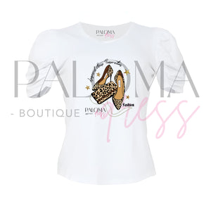 Polera Manga Princesa Tacos Leopardo
