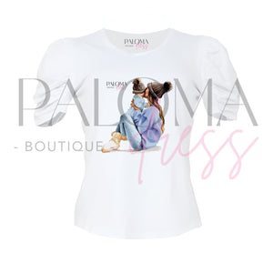 Polera Manga Princesa Mama e Hijo