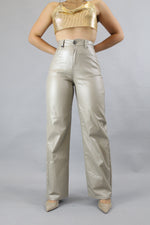 Cargar imagen en el visor de la galería, Pant BEBE Elasticado Ecocuero Recto Beige

