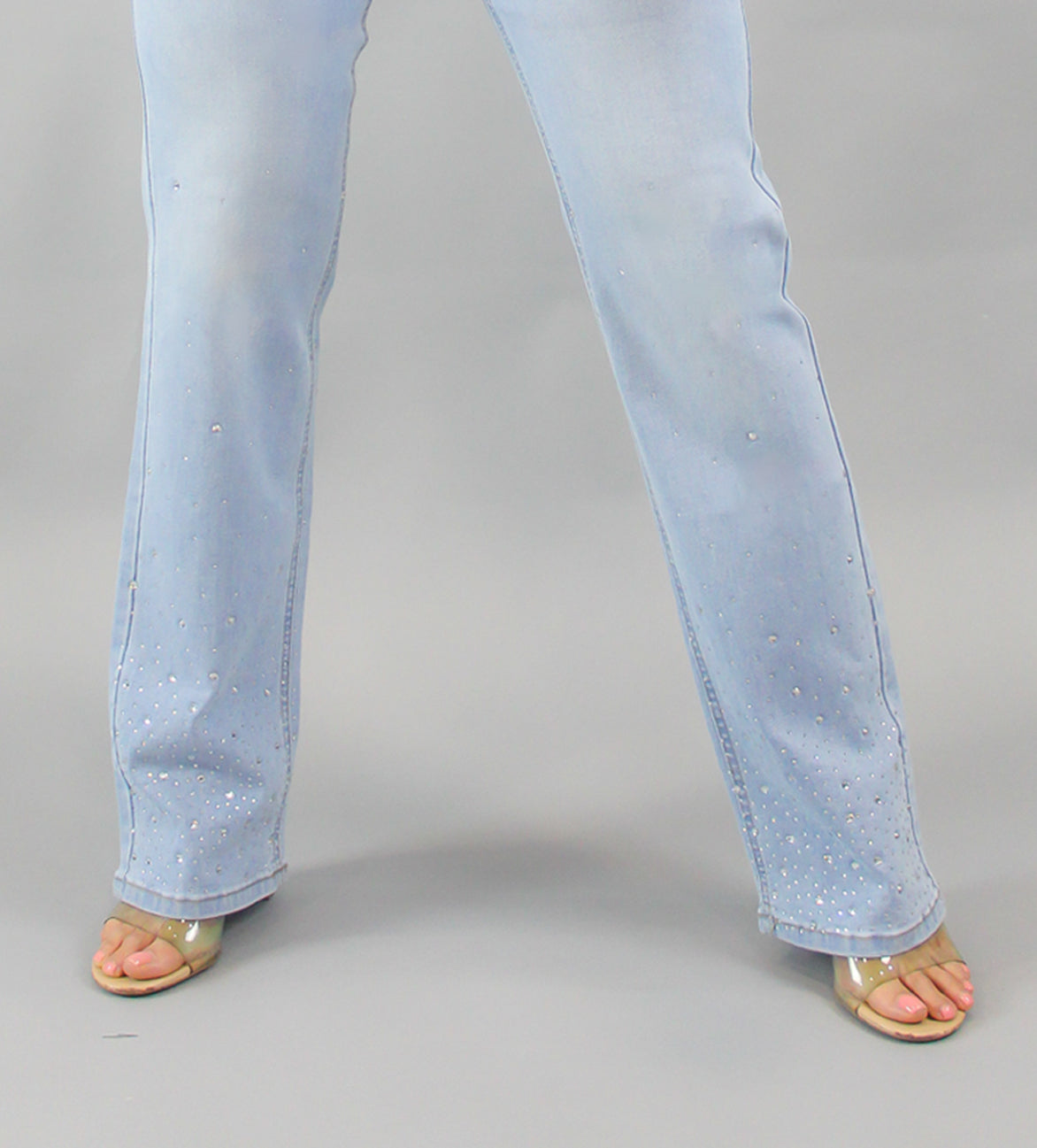Jeans BEBE Elasticado Brillos media pierna