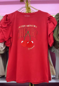 Polera Manga Princesa Roja Cherry
