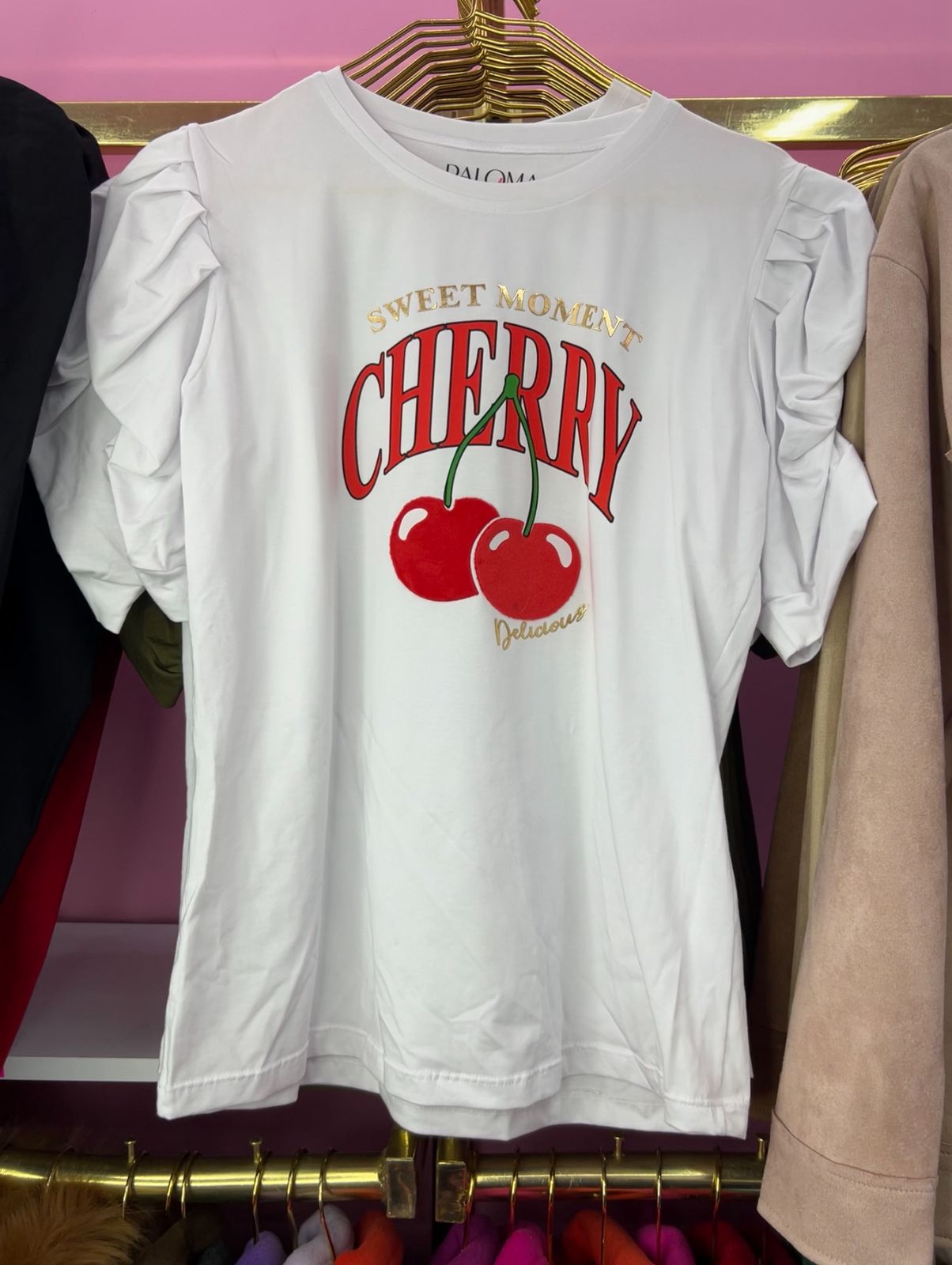 Polera Manga Princesa Blanca Cherry