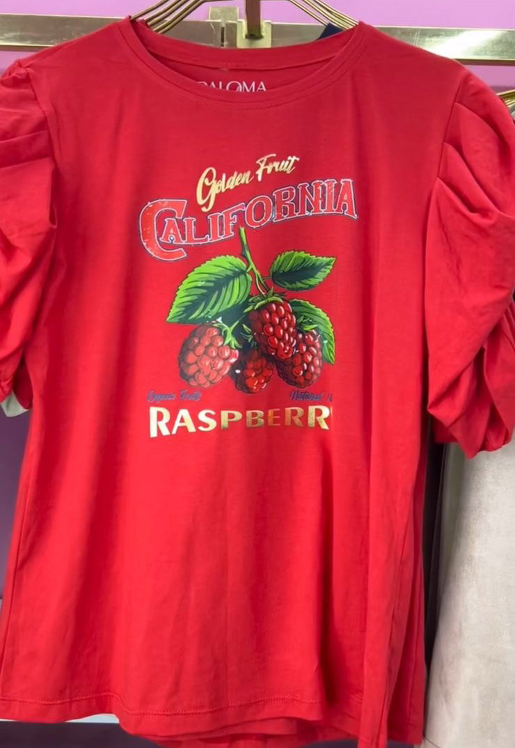 Polera Manga Princesa Roja Frambuesa